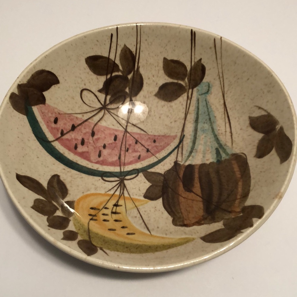 Red Wing Hand Painted serving bowl circa 1950
